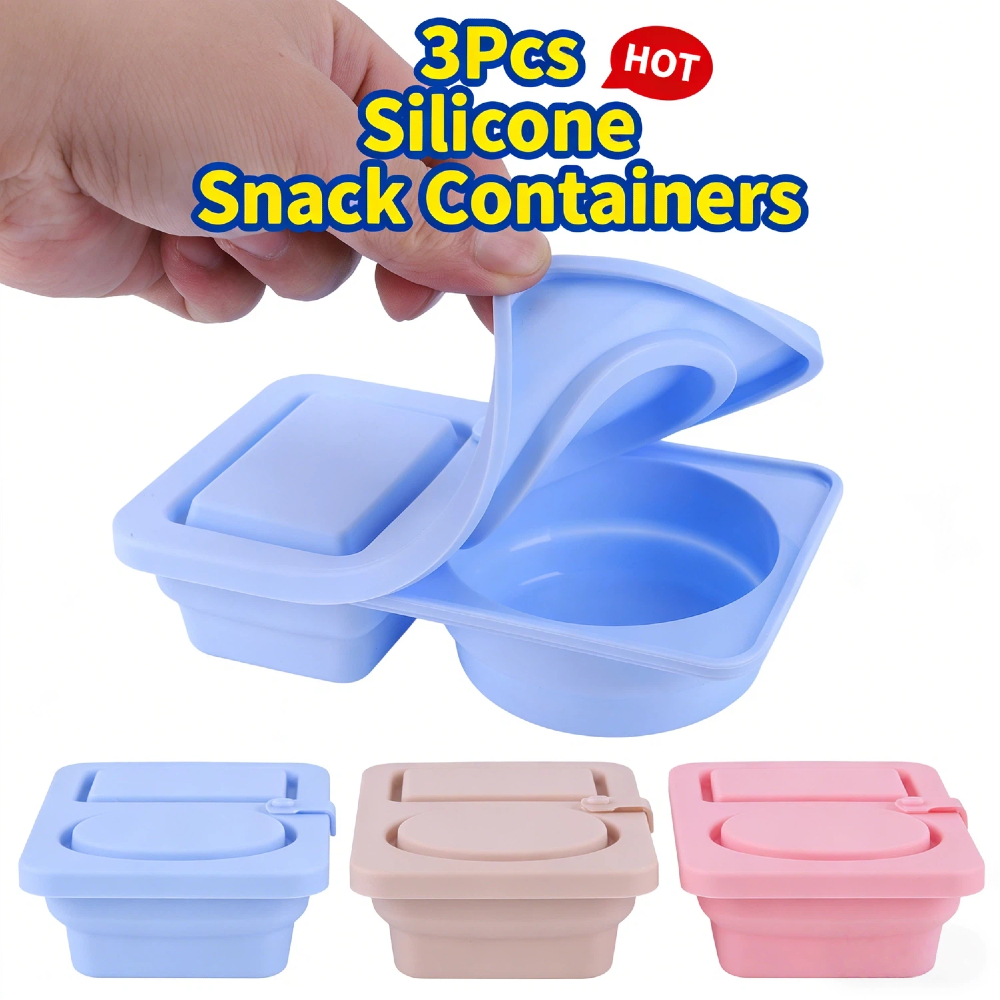 Meal Prep Jars With Lids - 3Pcs Multi-Function 2 Grid Condiment Jars