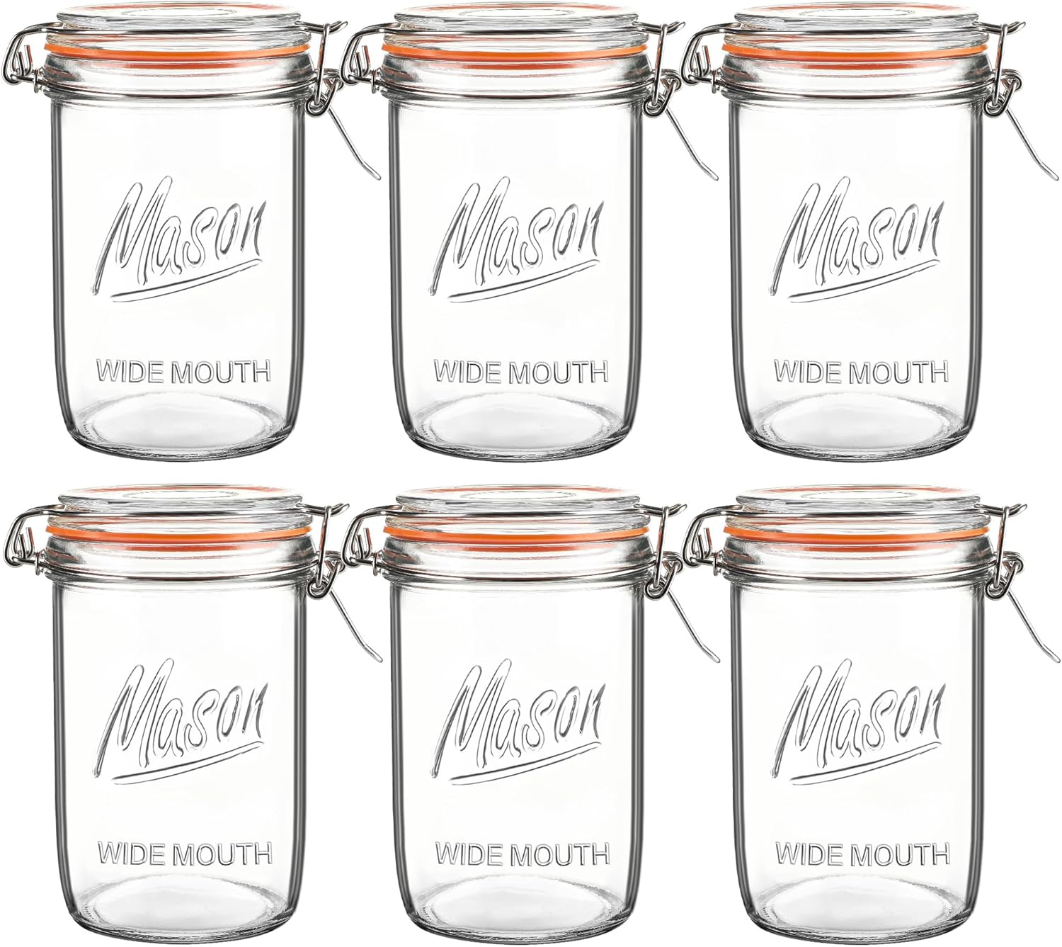 Meal Prep Jars With Lids - 24oz Wide Mouth Jars – 6