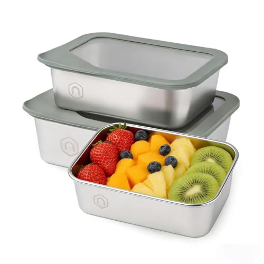 Meal Prep Kit - 3PCS Stainless Steel Food Storage Containers