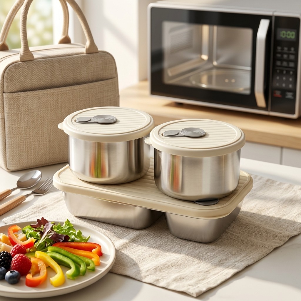 Microwave Safe 304 Stainless S - Meal Prep Kit ulasan dan harga