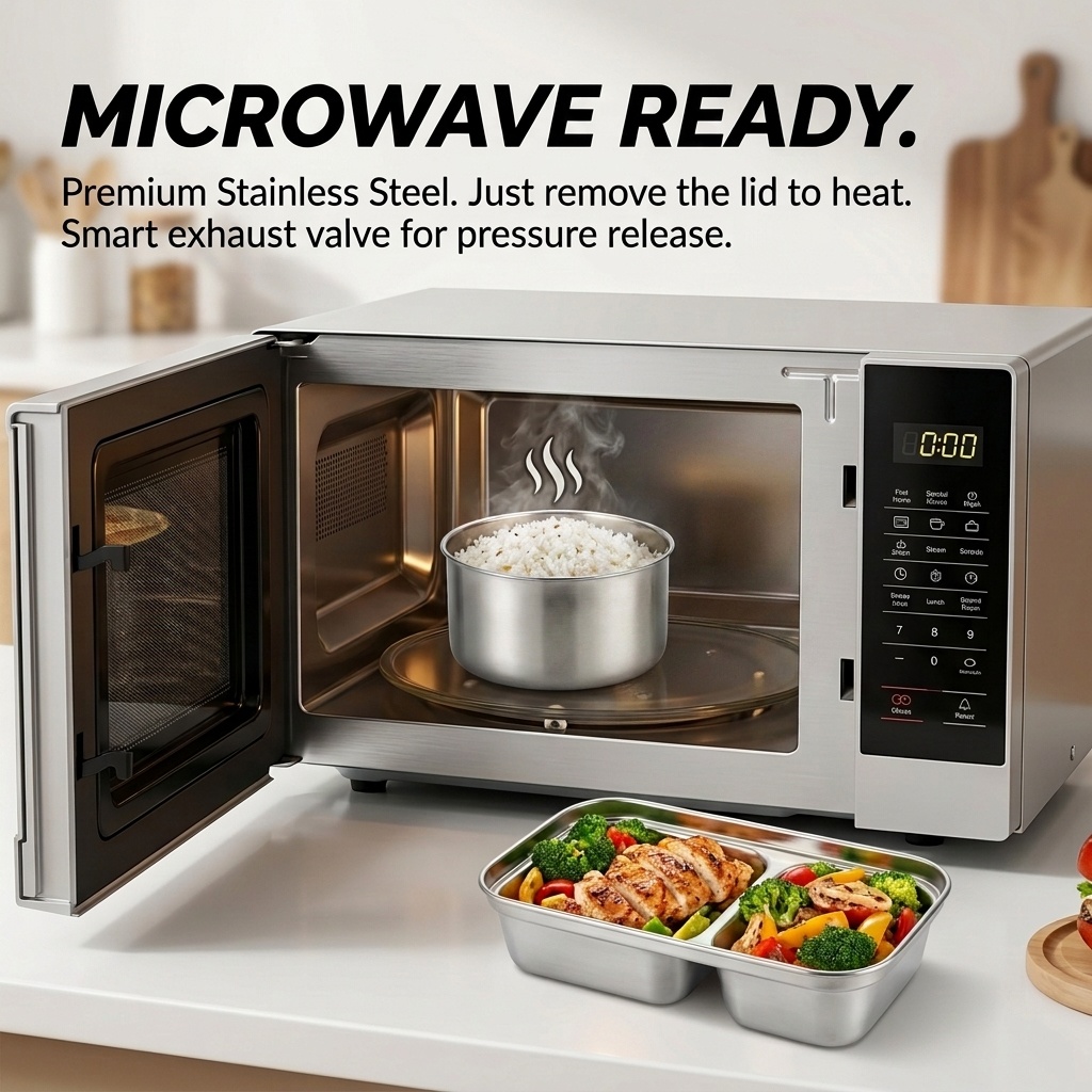 Microwave Safe 304 Stainless S - Meal Prep Kit ulasan dan harga
