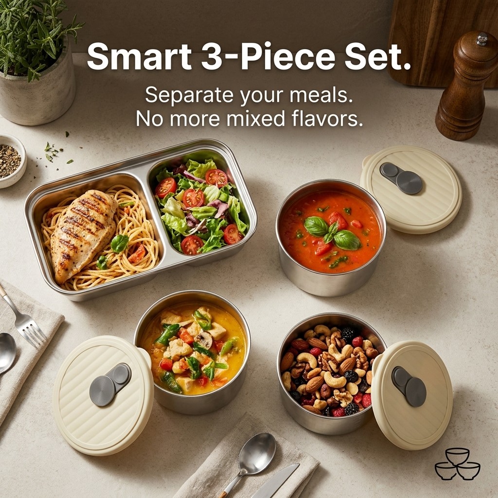 Microwave Safe 304 Stainless S - Meal Prep Kit ulasan dan harga