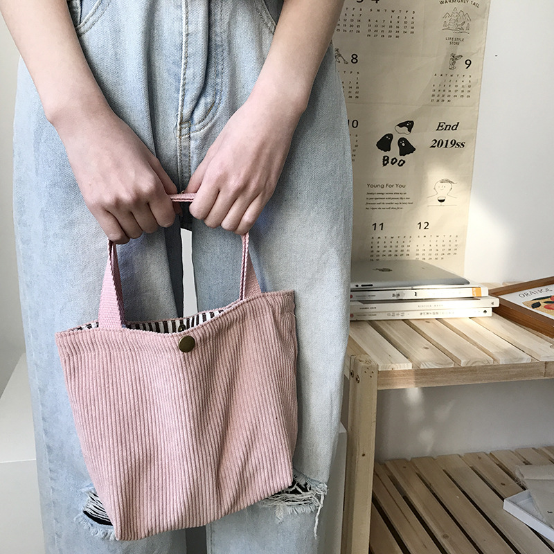 Small Corduroy Lunch Bag For W - Meal Prep Bag ulasan dan harga
