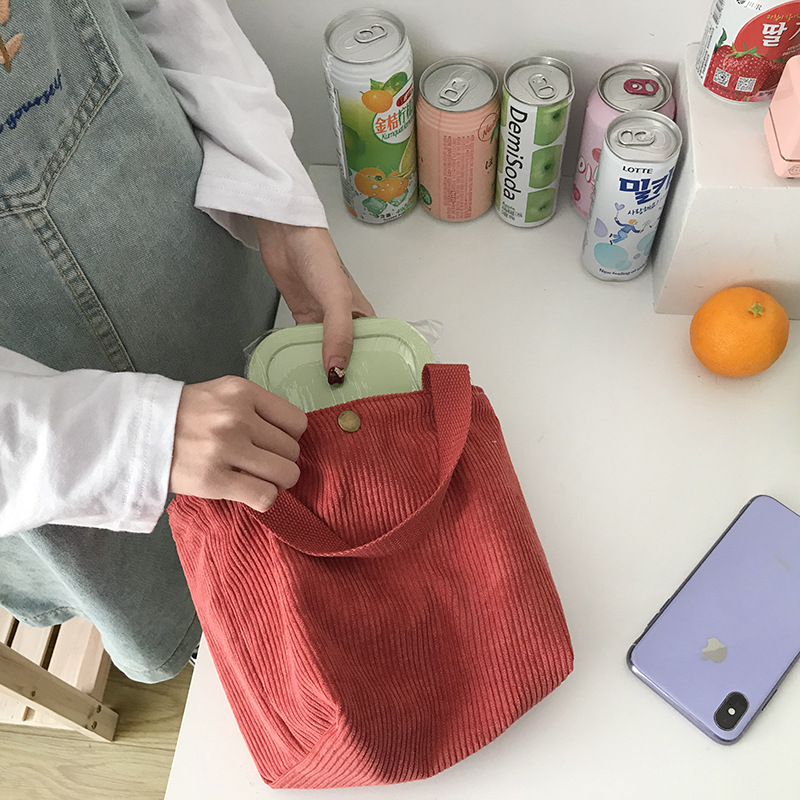Small Corduroy Lunch Bag For W - Meal Prep Bag ulasan dan harga
