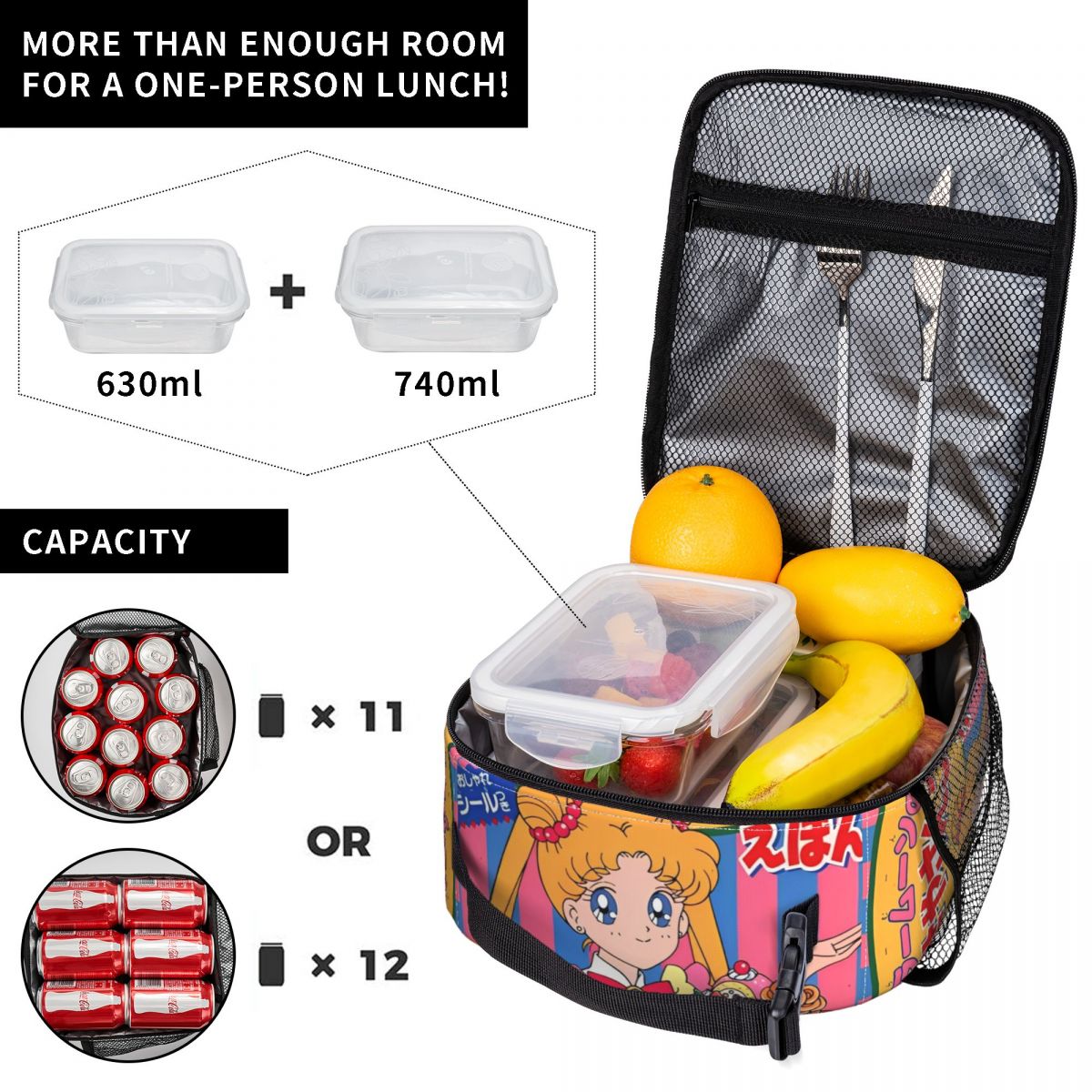Cartoon Sailors Moons Insulate - Meal Prep Bag ulasan dan harga