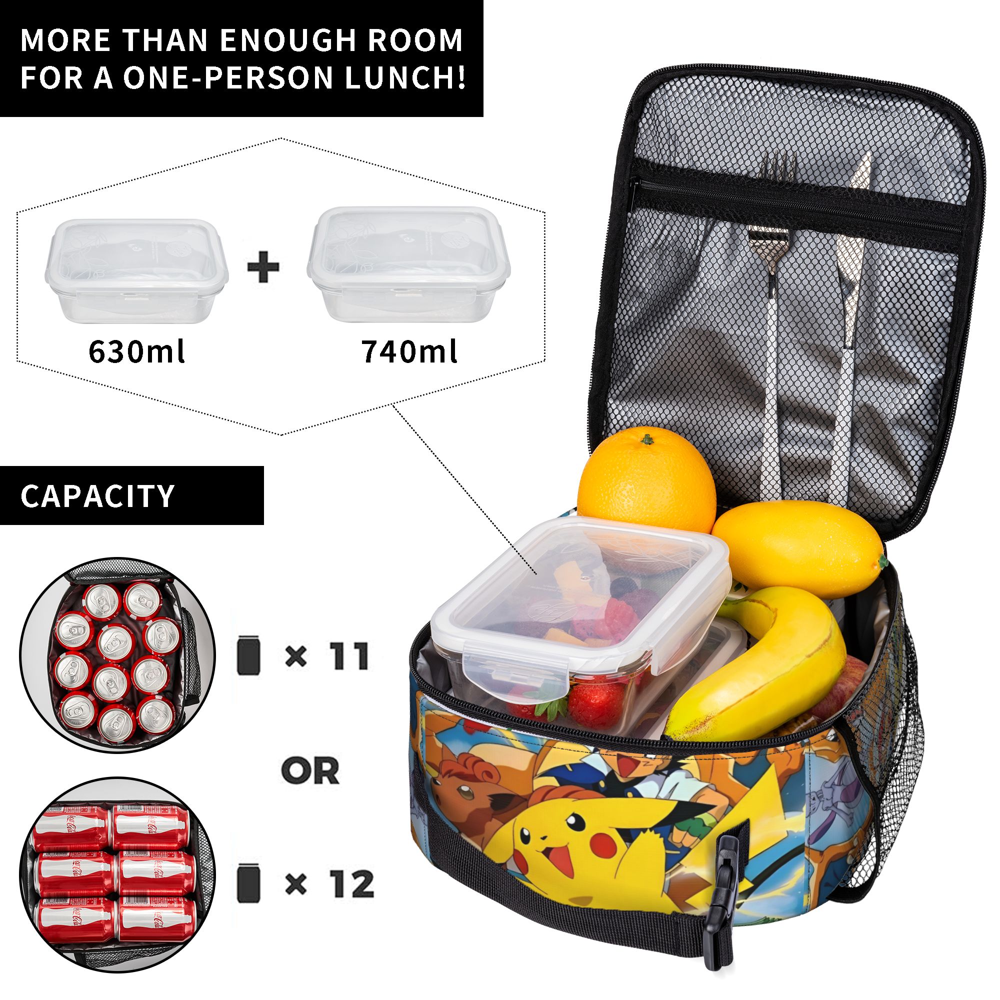 Cute Cartoon Manga Poke-Mon In - Meal Prep Bag ulasan dan harga