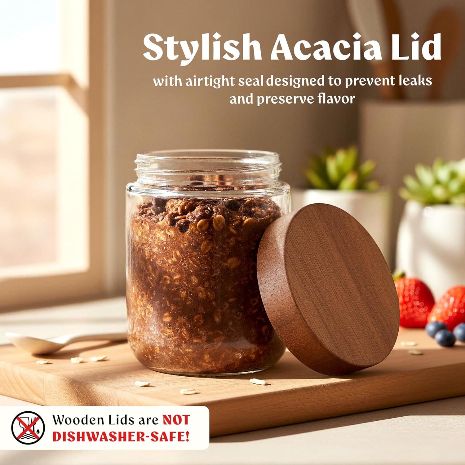 Overnight Oats Containers with - Meal Prep Jars With Lids ulasan dan harga