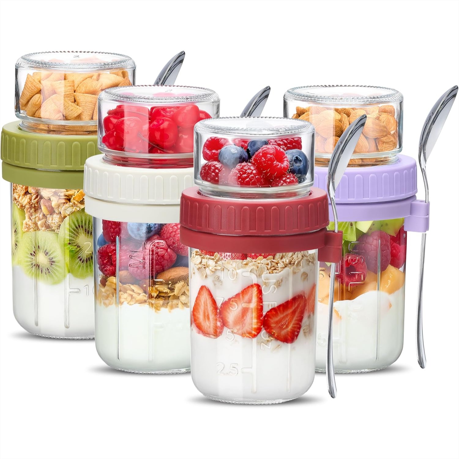 Overnight Oats Containers with - Meal Prep Yogurt Cups ulasan dan harga
