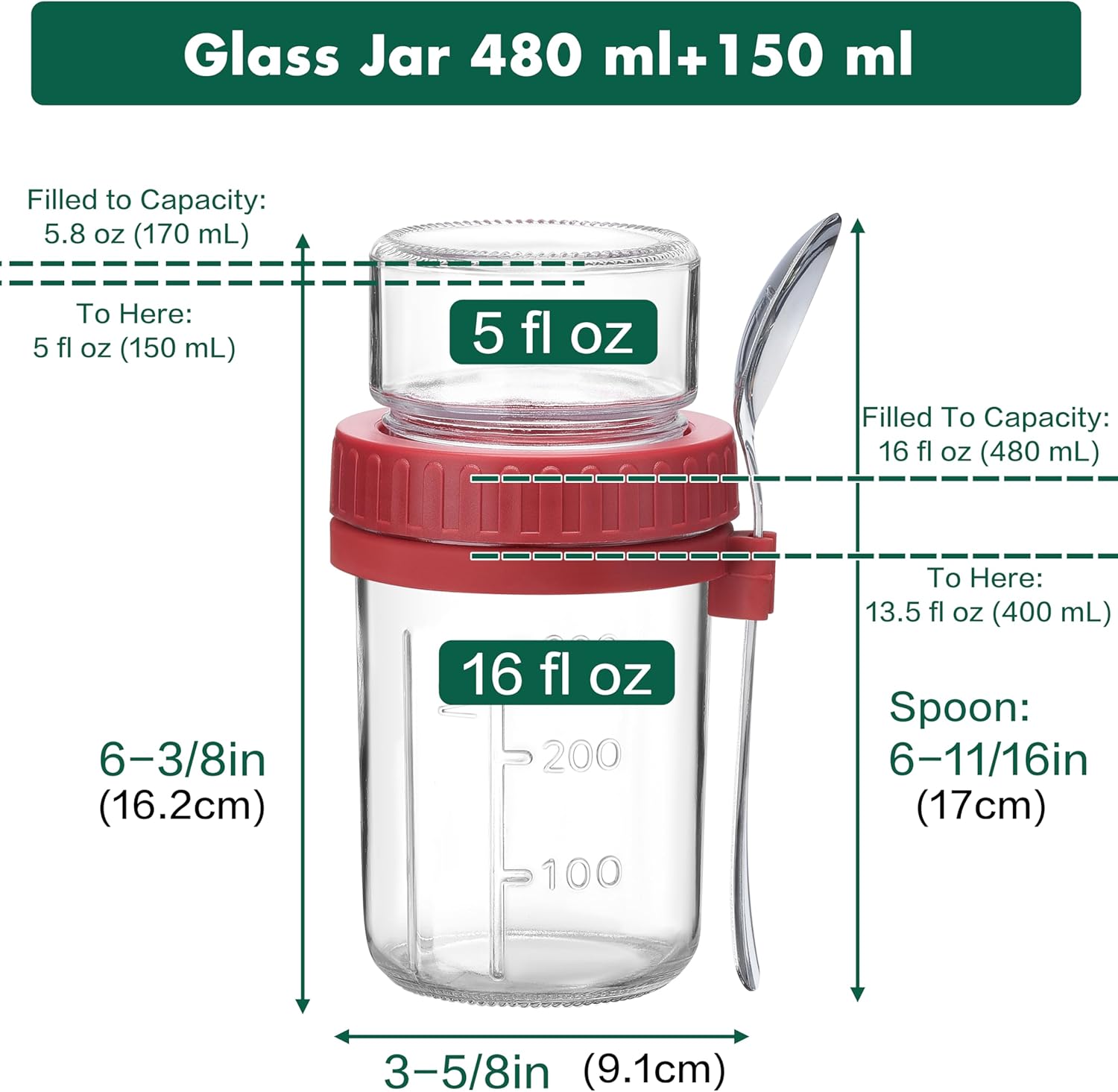 Overnight Oats Containers with - Meal Prep Yogurt Cups ulasan dan harga