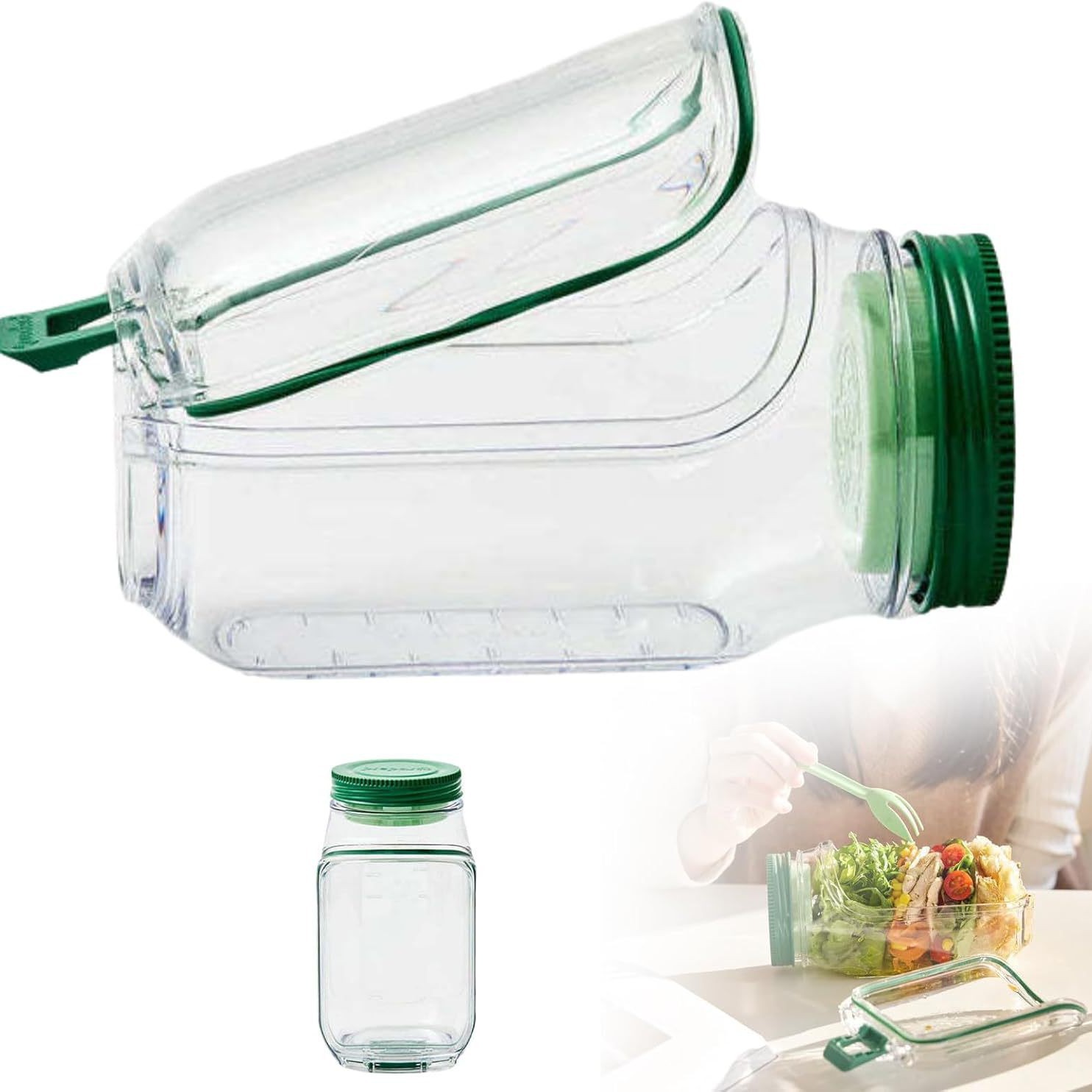 Salad Pod Salad Jars with Lids - Meal Prep Jars With Lids ulasan dan harga