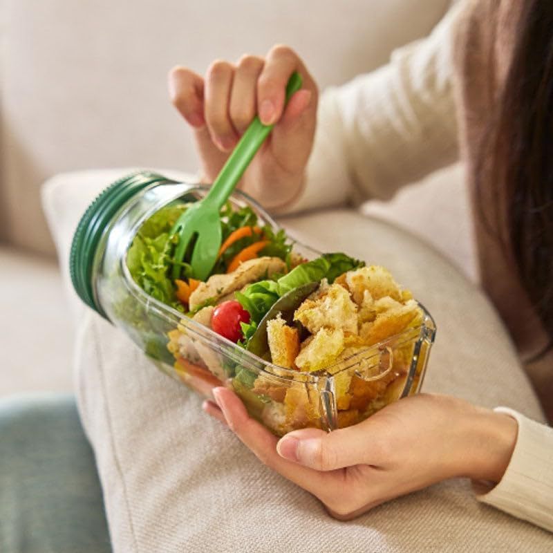 Salad Pod Salad Jars with Lids - Meal Prep Jars With Lids ulasan dan harga