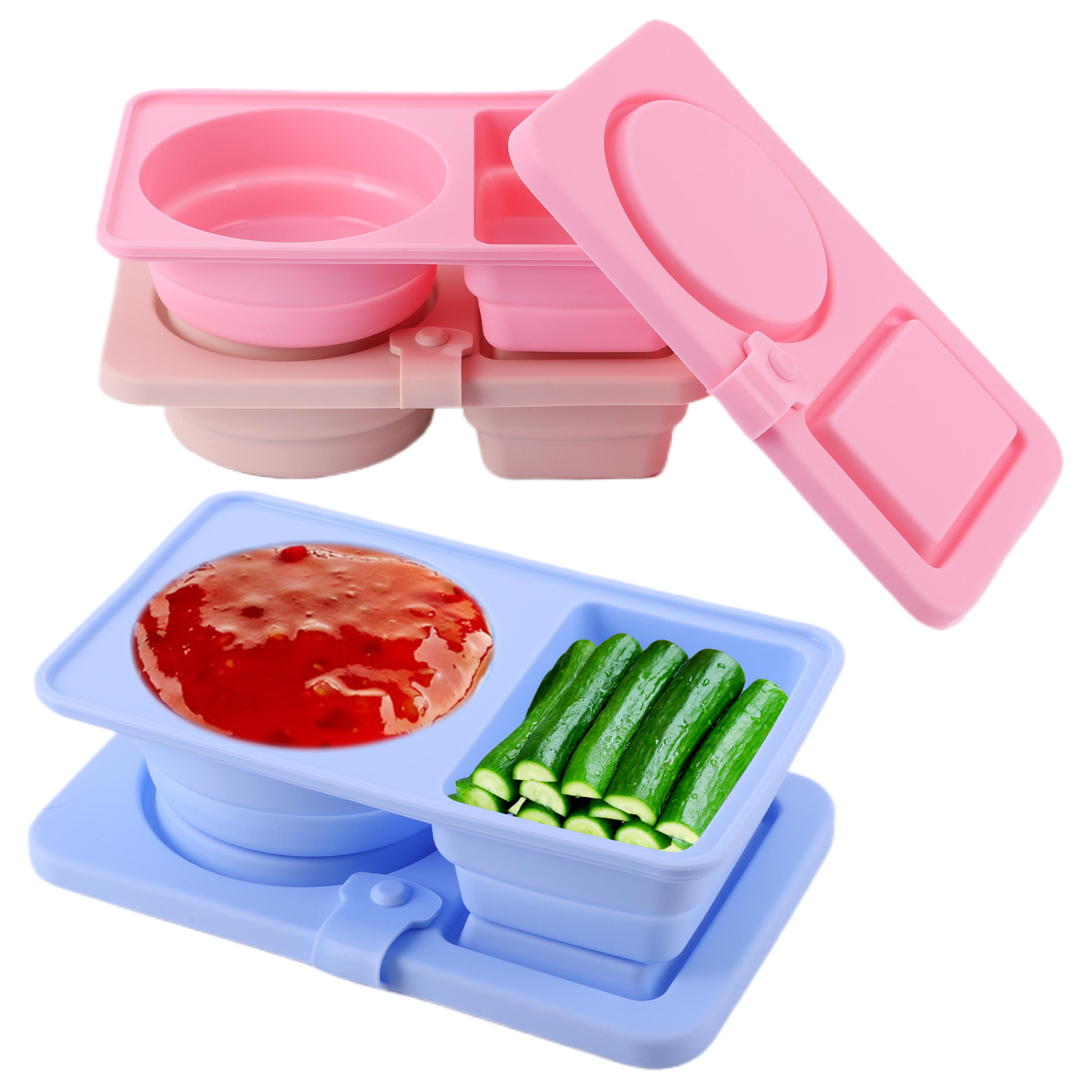 3Pcs Multi-Function 2 Grid Con - Meal Prep Jars With Lids ulasan dan harga
