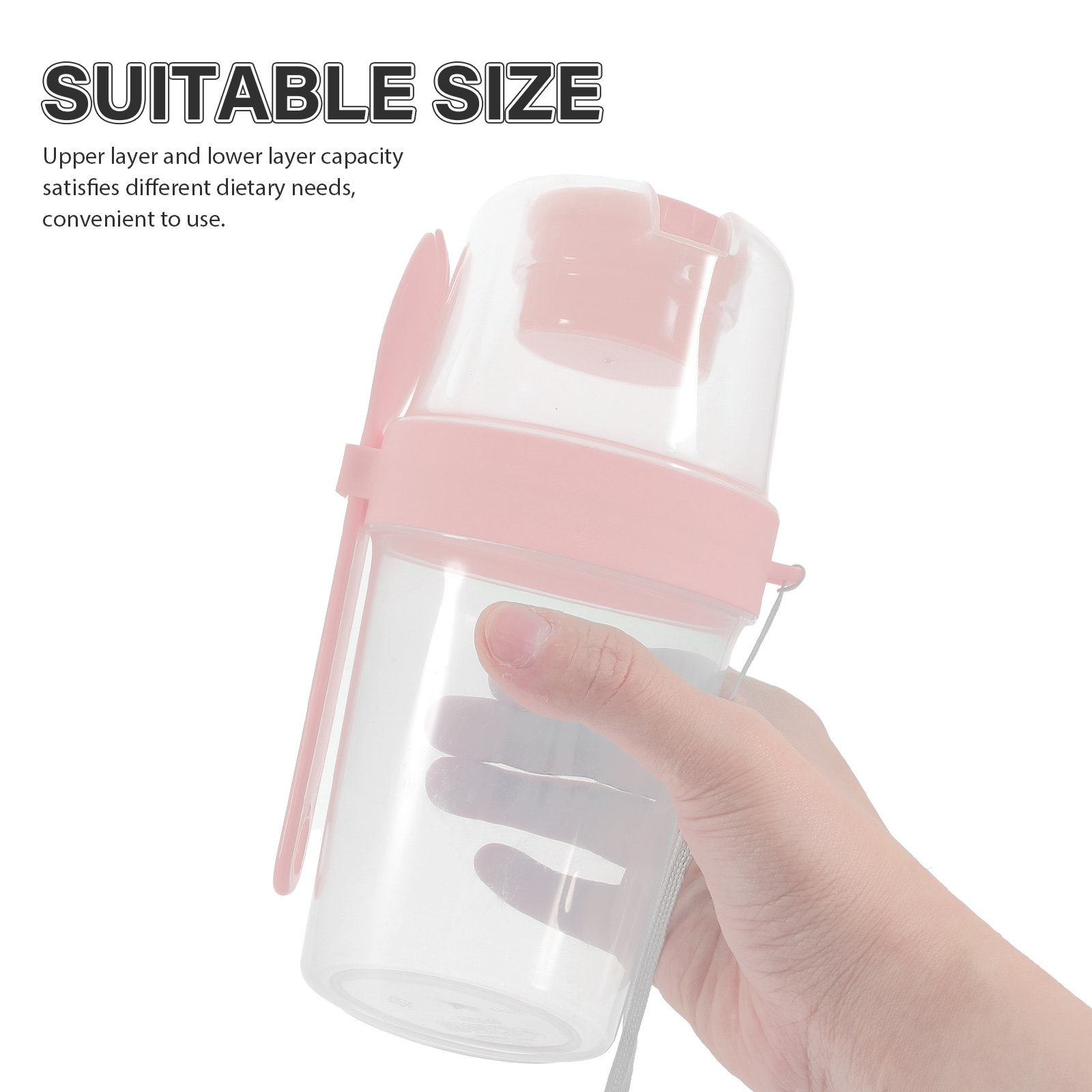 1Set Double-Layer Portable Sal - Meal Prep Jars With Lids ulasan dan harga