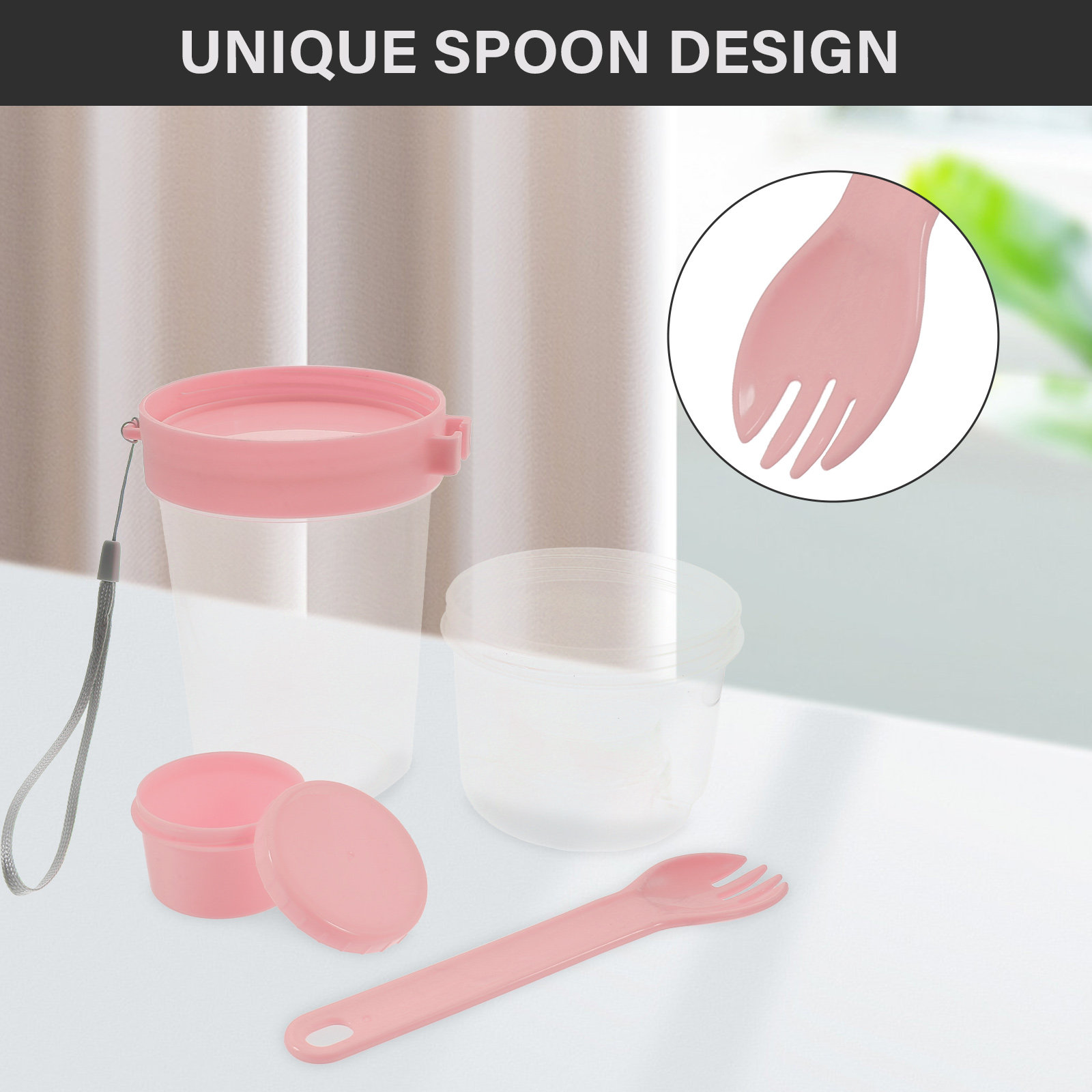 1Set Double-Layer Portable Sal - Meal Prep Jars With Lids ulasan dan harga