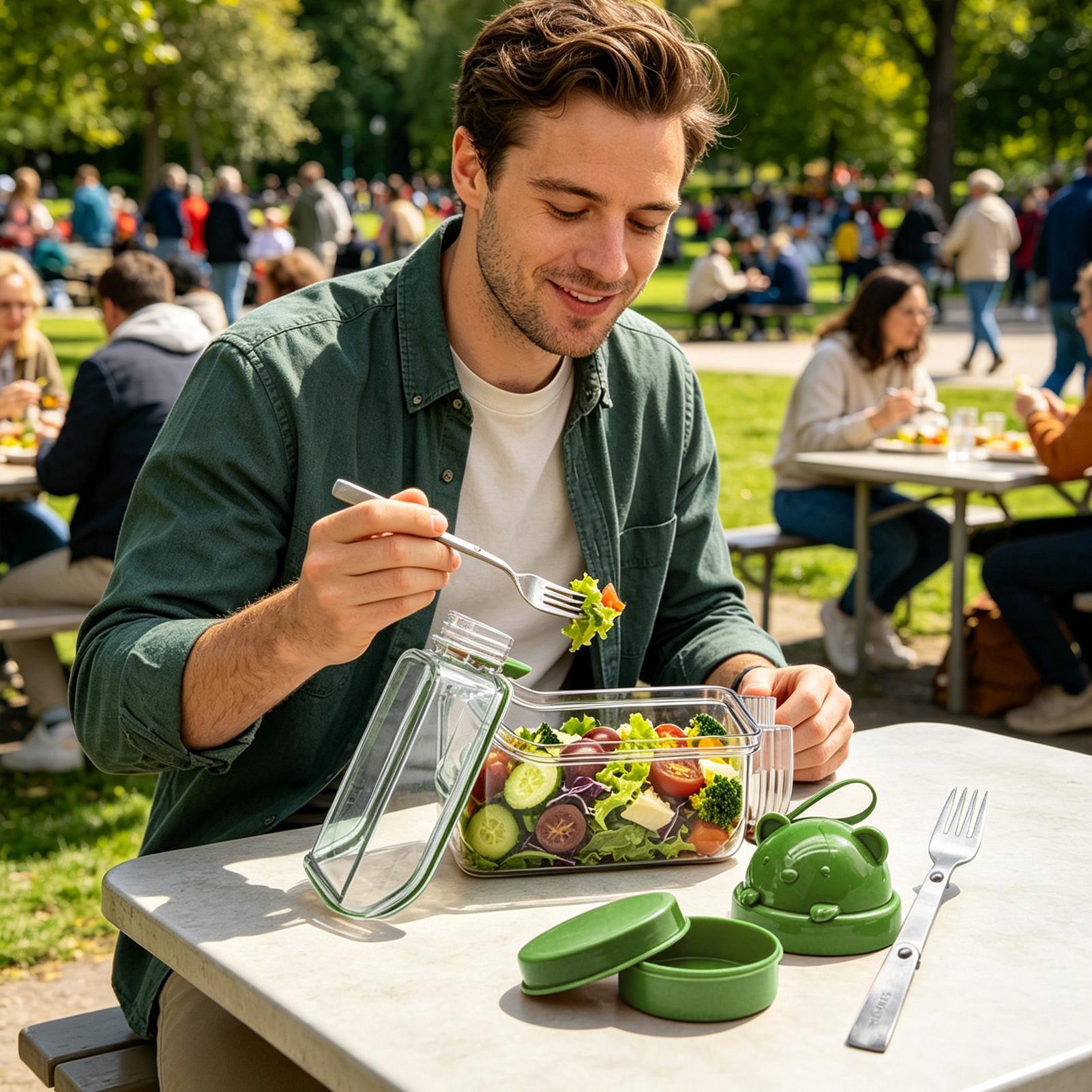 Salad Jar Clear Food Canisters - Meal Prep Restaurant ulasan dan harga