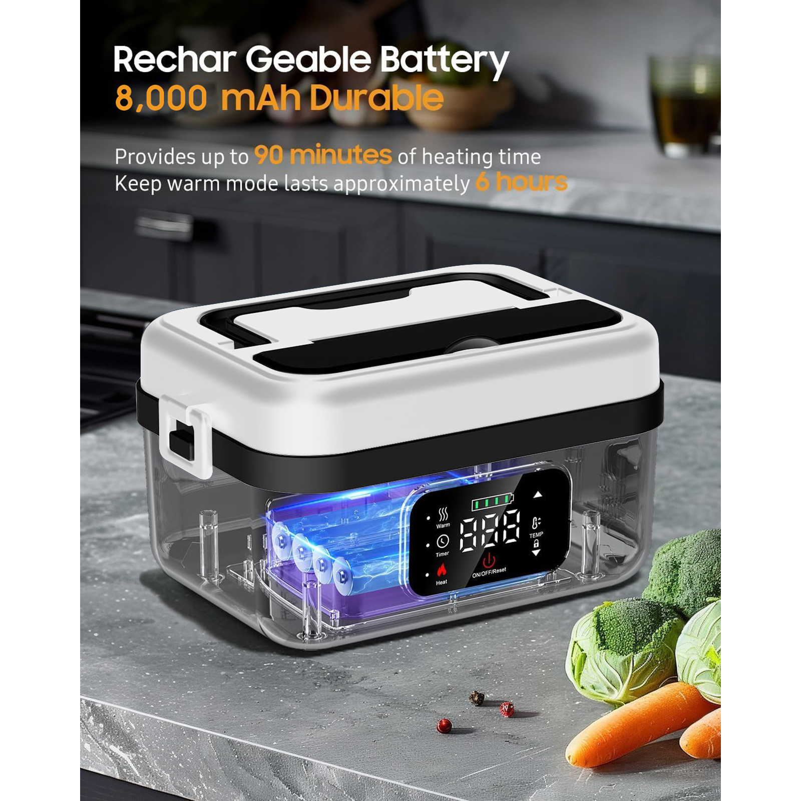 8000mAh Rechargeable Timer Aut - Meal Prep Bag ulasan dan harga