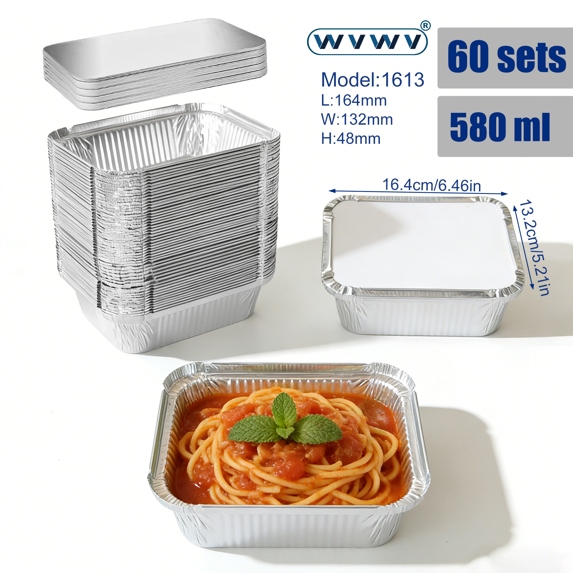 60Pcs 560ml Disposable Aluminu - Meal Prep Restaurant ulasan dan harga