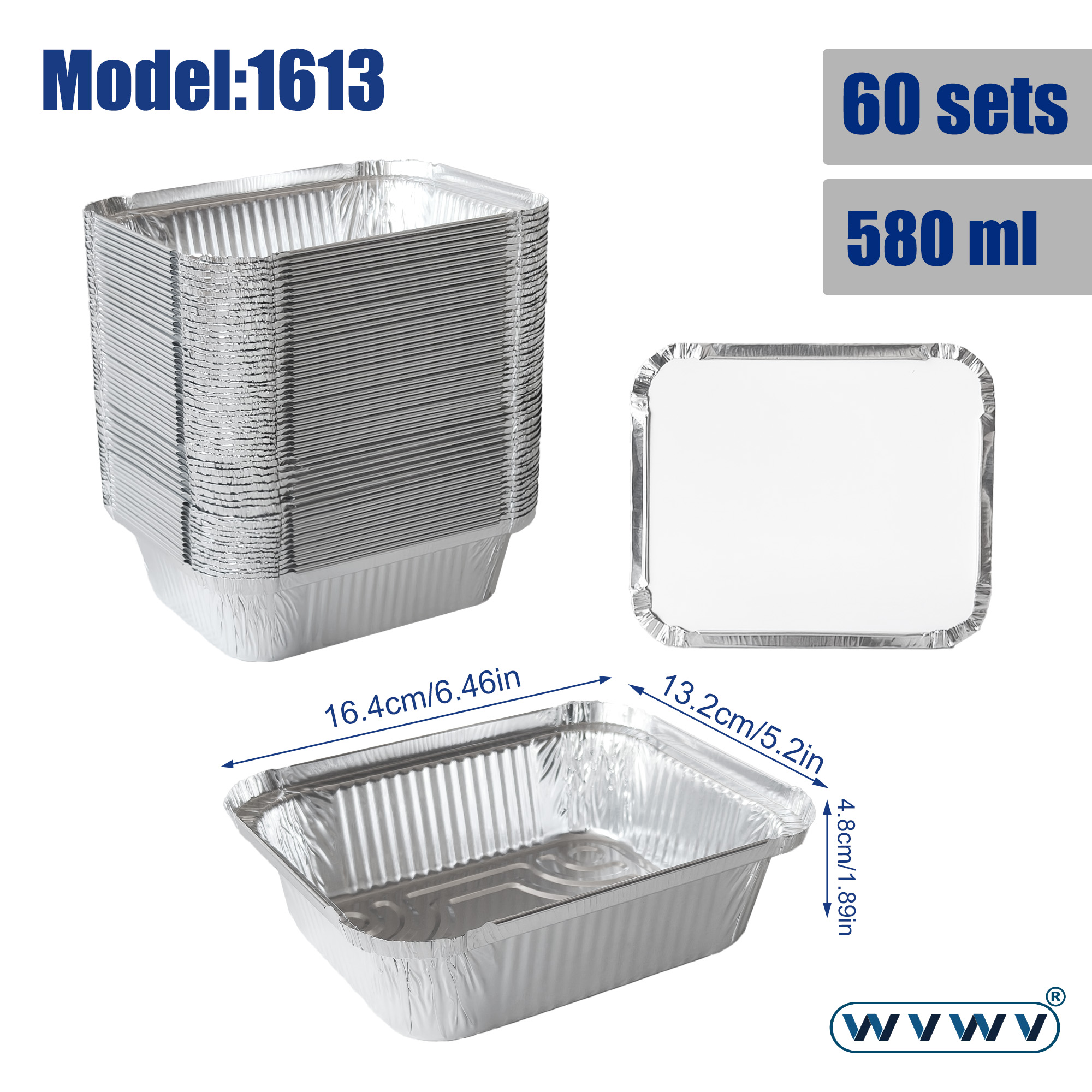 60Pcs 560ml Disposable Aluminu - Meal Prep Restaurant ulasan dan harga