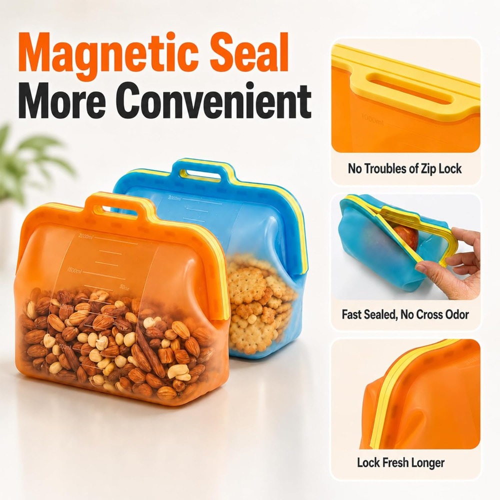 Reusable Silicone Food Storage - Meal Prep Bag ulasan dan harga