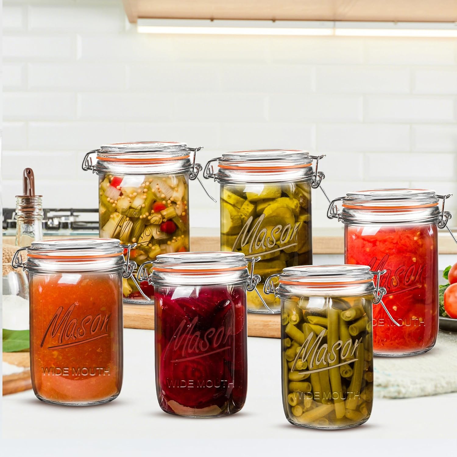 24oz Wide Mouth    Jars – 6 Pa - Meal Prep Jars With Lids ulasan dan harga