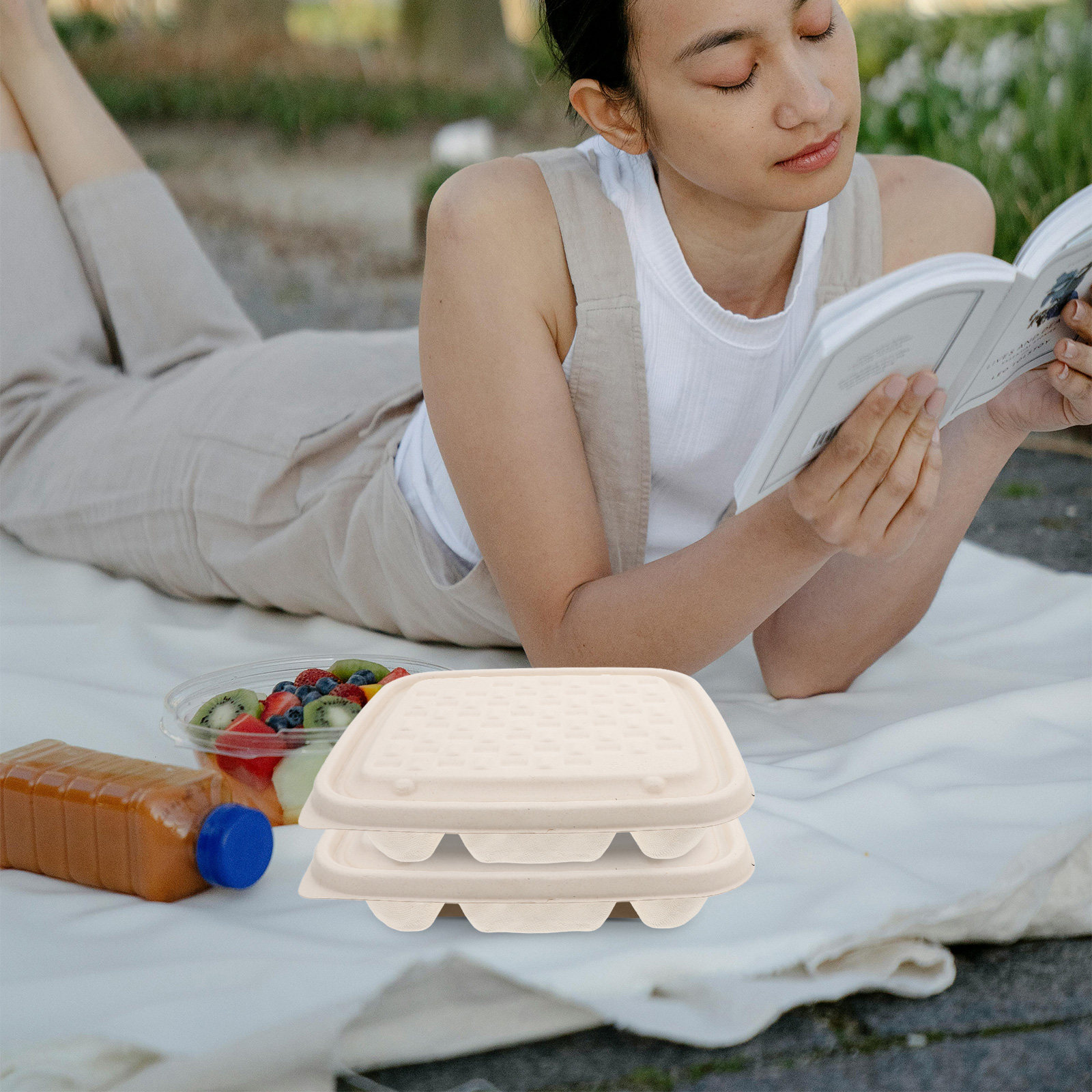 10Pcs Disposable Divided Food  - Meal Prep Restaurant ulasan dan harga