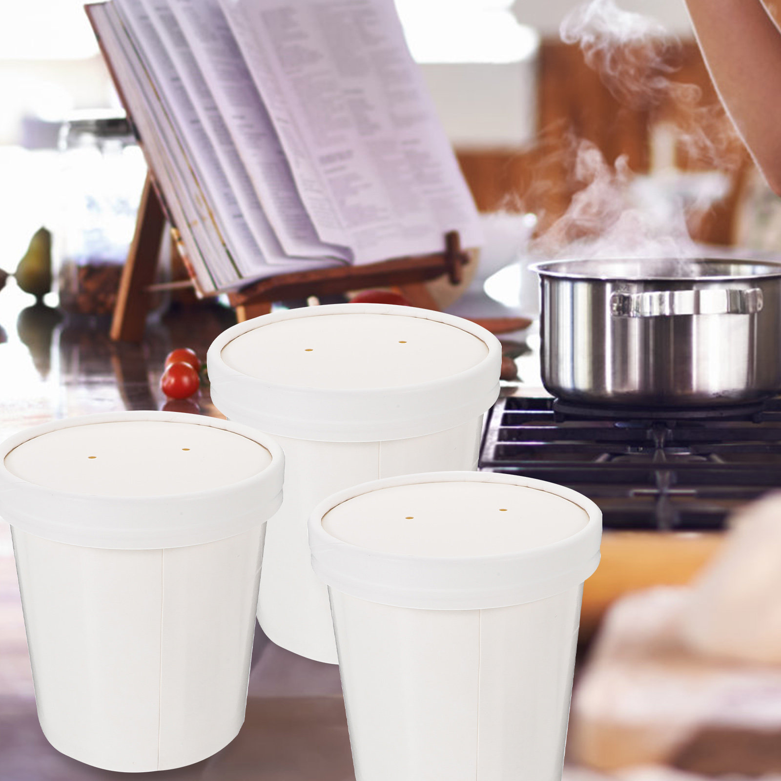1Set Disposable Soup Cups with - Meal Prep Yogurt Cups ulasan dan harga