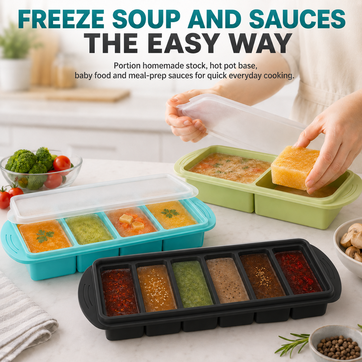 3 Pack Silicone Freezer Trays  - Meal Prep Kit ulasan dan harga