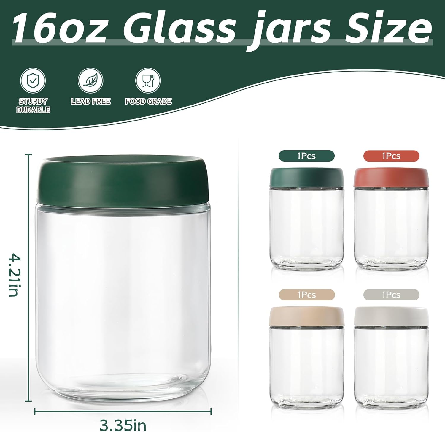 Glass Overnight Oats Container - Meal Prep Jars With Lids ulasan dan harga
