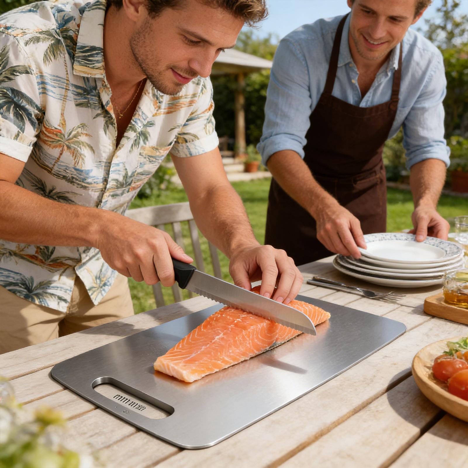 Stainless Steel Chopping Board - Meal Prep With Chicken ulasan dan harga