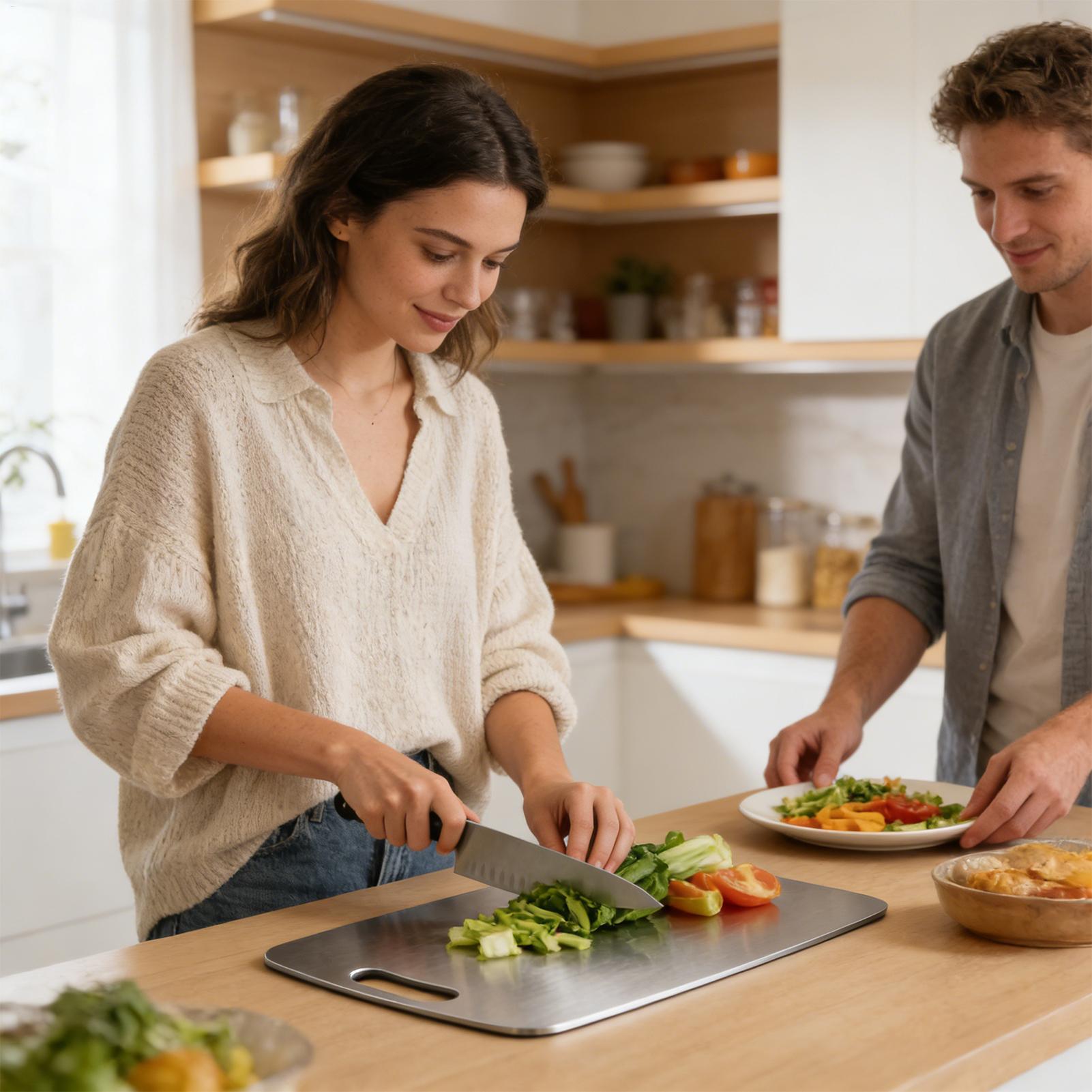 Stainless Steel Cutting Board  - Meal Prep With Chicken ulasan dan harga