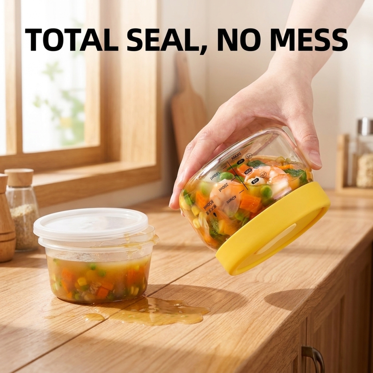 Leakproof Glass Food Storage C - Meal Prep Jars With Lids ulasan dan harga