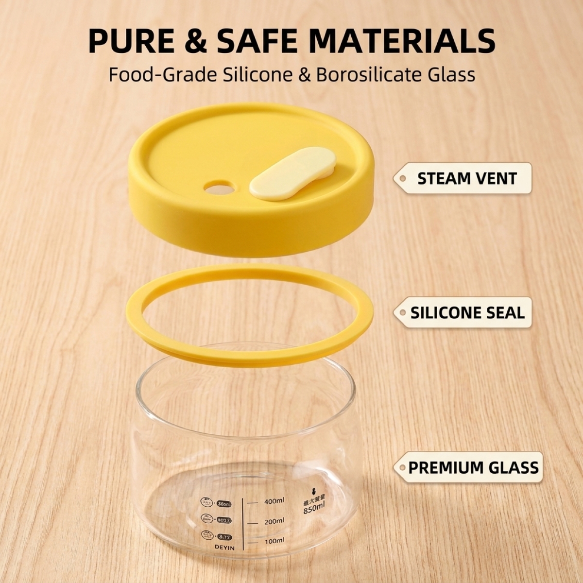 Leakproof Glass Food Storage C - Meal Prep Jars With Lids ulasan dan harga