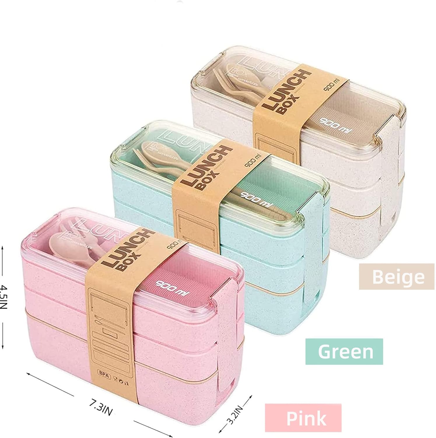 Rarapop 3 Pack Stackable Bento - Meal Prep Japanese ulasan dan harga