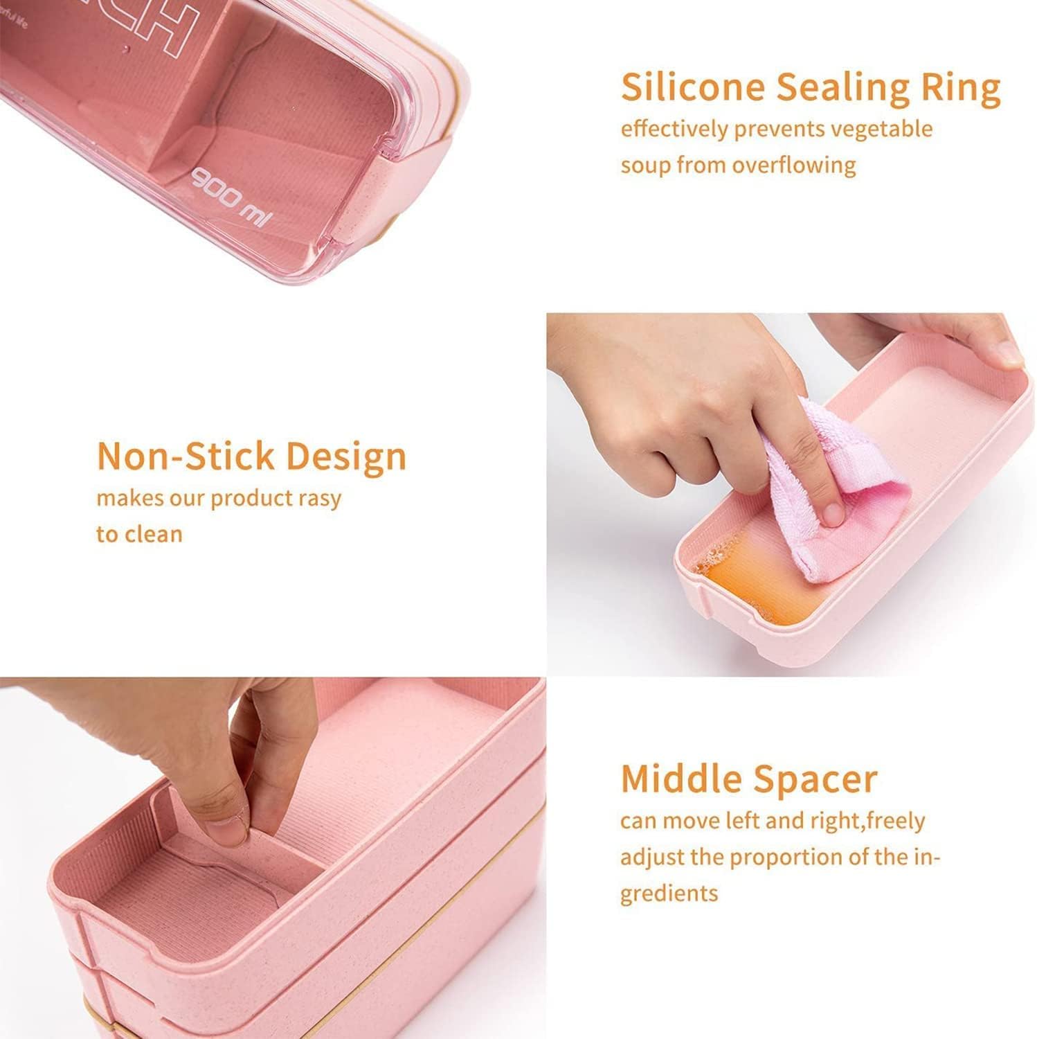 Rarapop 3 Pack Stackable Bento - Meal Prep Japanese ulasan dan harga