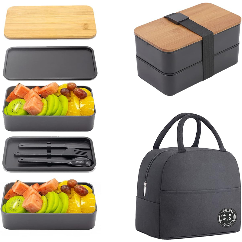 Japanese Bento Box with Bamboo - Meal Prep Japanese ulasan dan harga