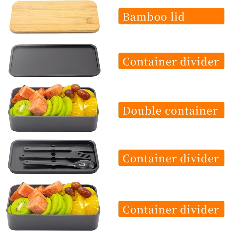 Japanese Bento Box with Bamboo - Meal Prep Japanese ulasan dan harga