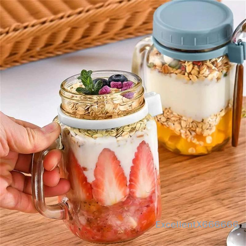 500ml Glass Container for Over - Meal Prep Jars With Lids ulasan dan harga