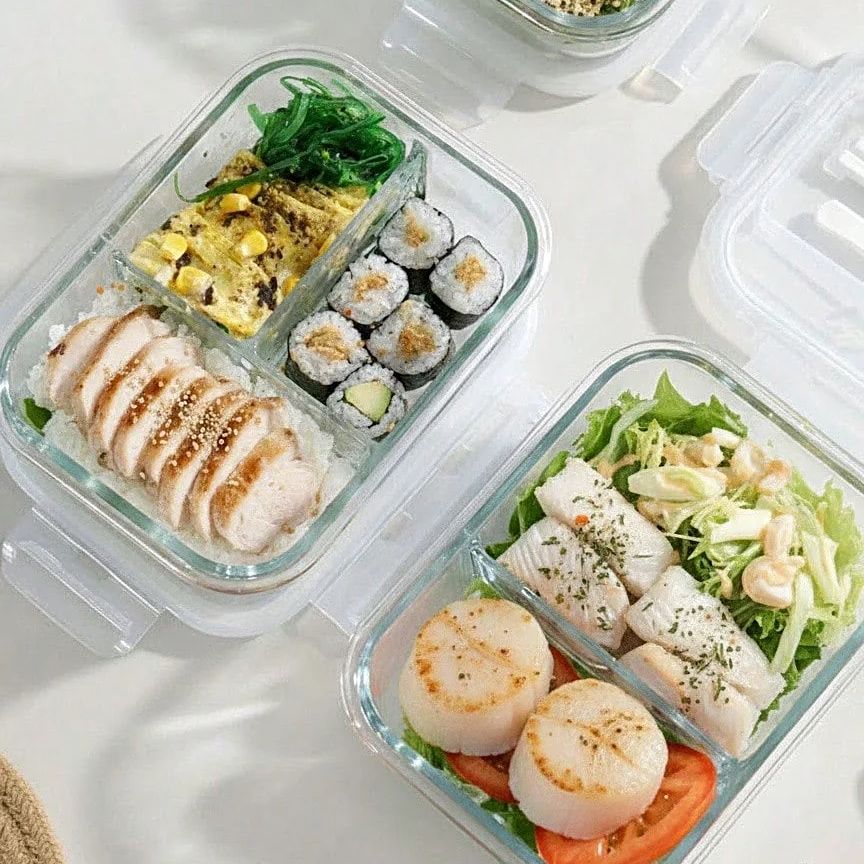 Glass Food Storage Container W - Meal Prep Jars With Lids ulasan dan harga