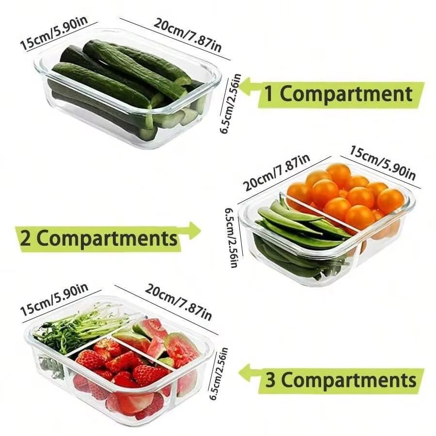Glass Food Storage Container W - Meal Prep Jars With Lids ulasan dan harga