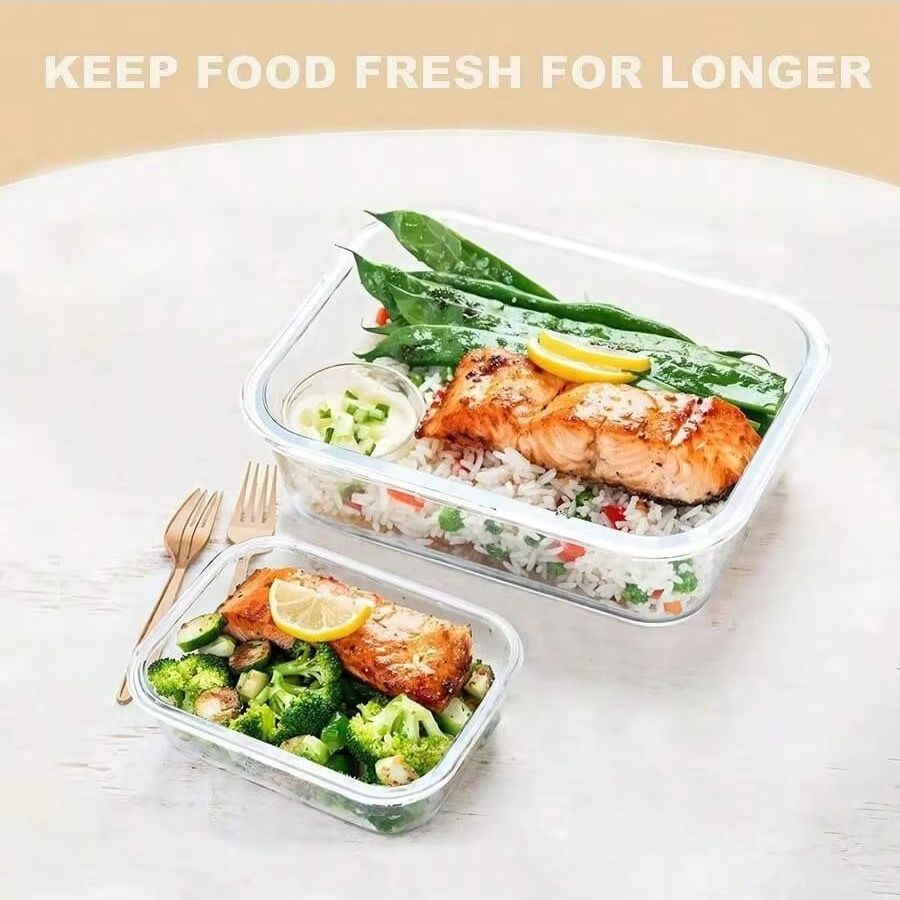 Glass Food Storage Container W - Meal Prep Jars With Lids ulasan dan harga