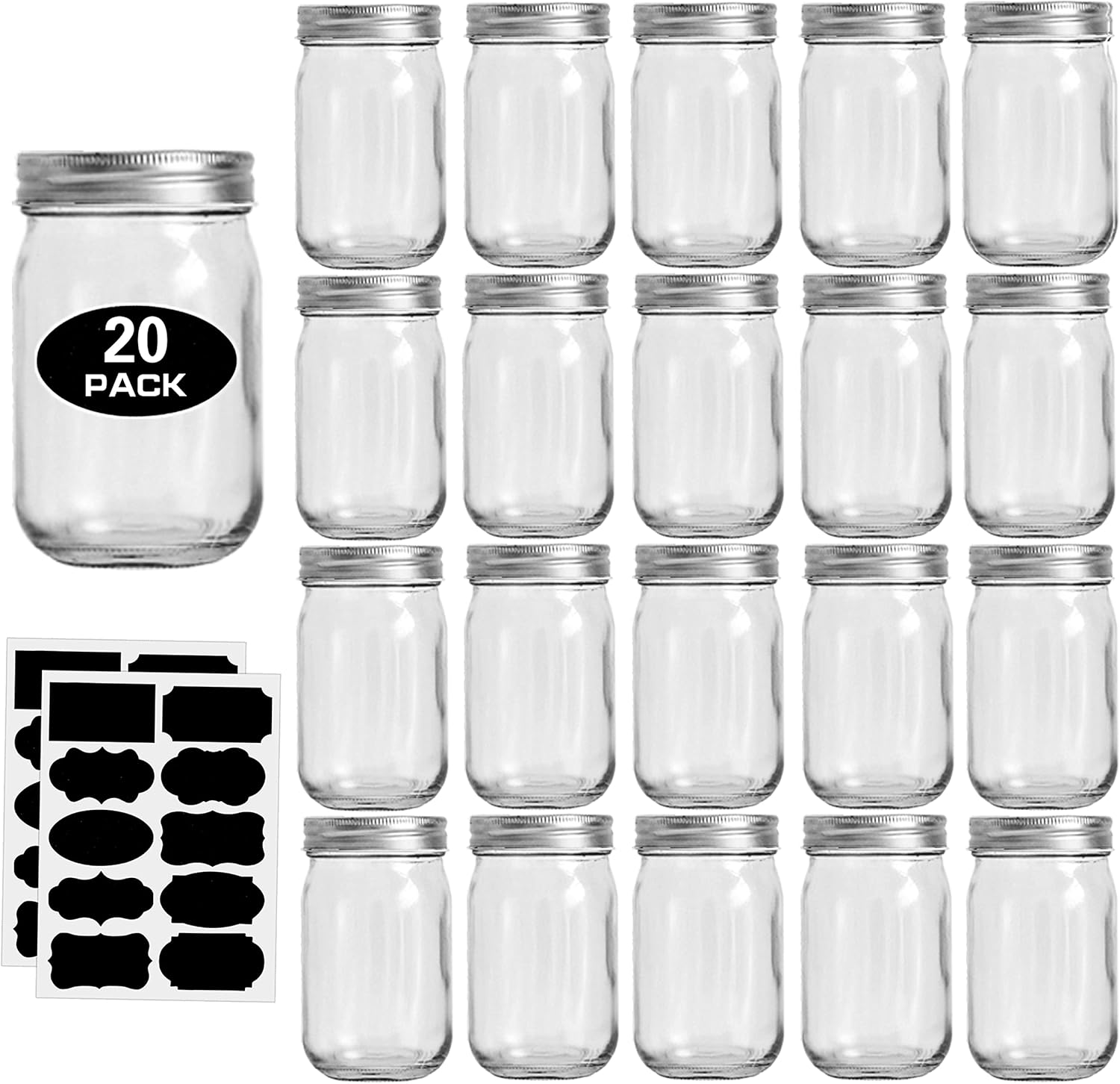 12oz Glass Jars With Lids Regu - Meal Prep Jars With Lids ulasan dan harga