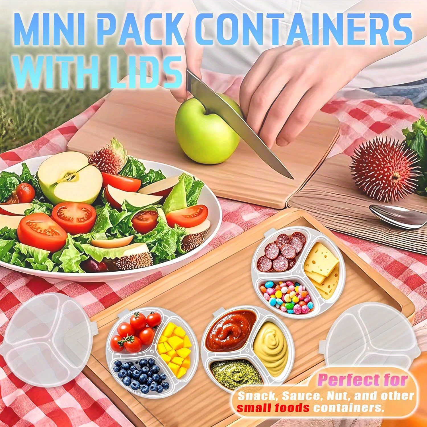 Round 3-Compartment Disposable - Meal Prep Restaurant ulasan dan harga