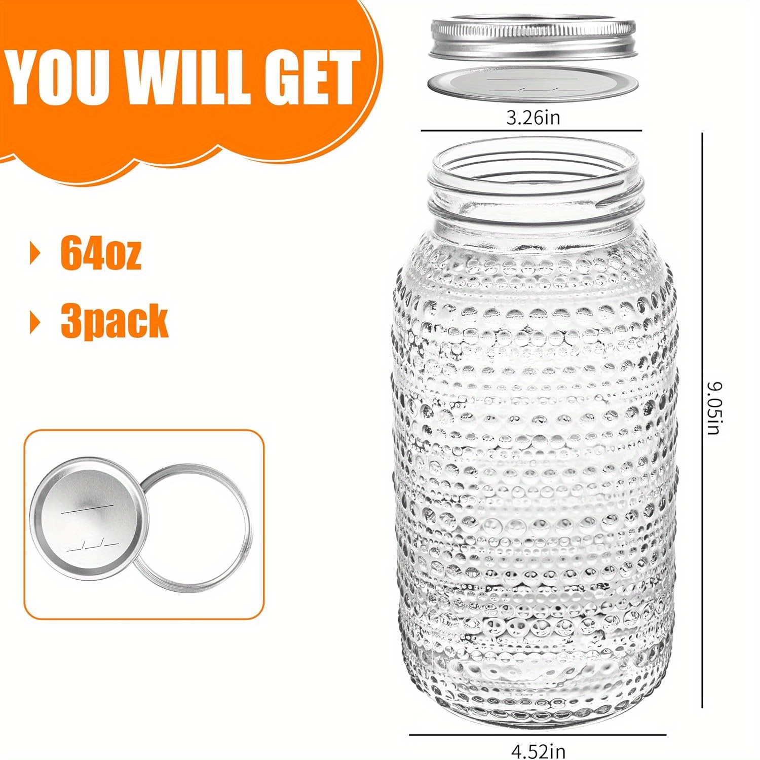 usMason Jars 64oz with Lids Wi - Meal Prep Idea ulasan dan harga