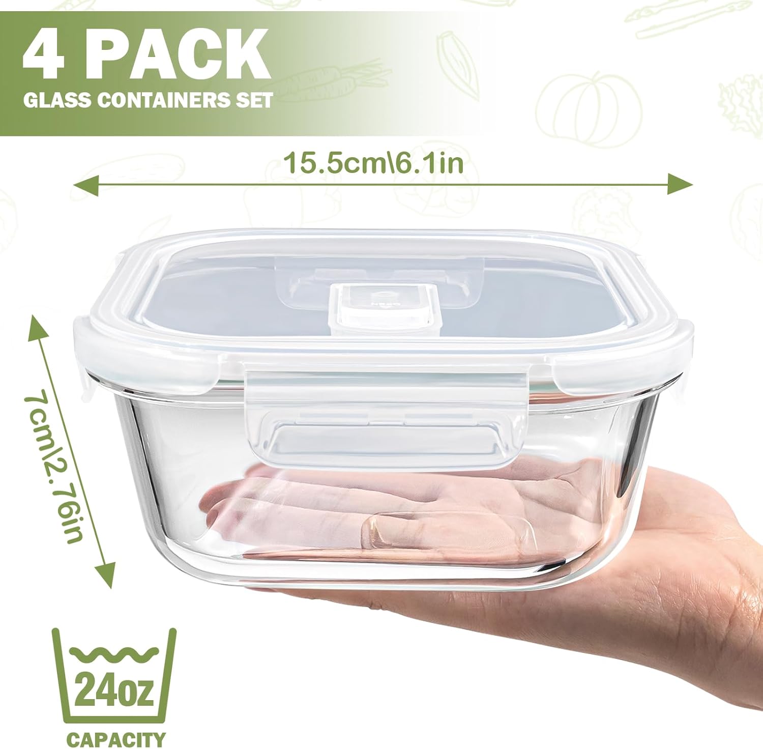 Square Glass Containers with L - Meal Prep Yogurt Cups ulasan dan harga