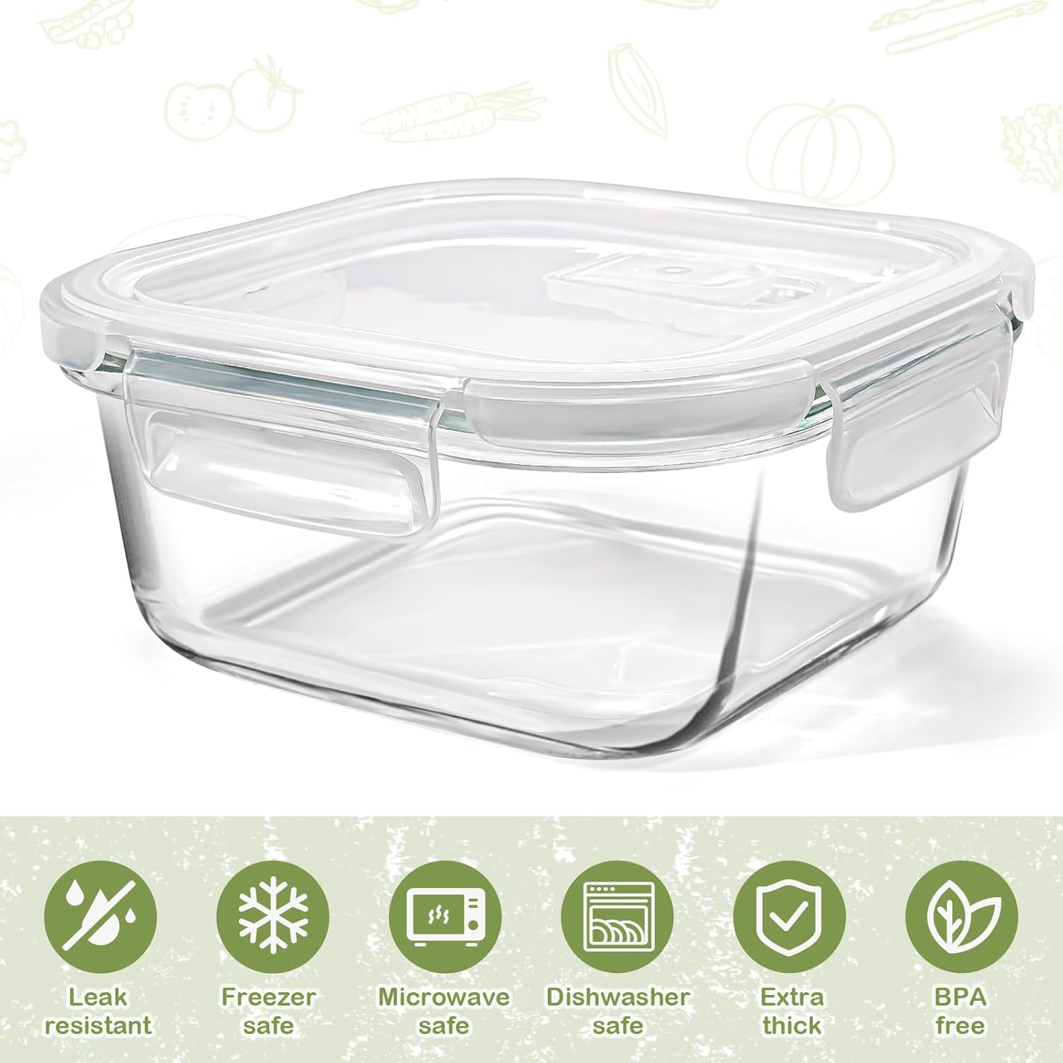 Square Glass Containers with L - Meal Prep Yogurt Cups ulasan dan harga