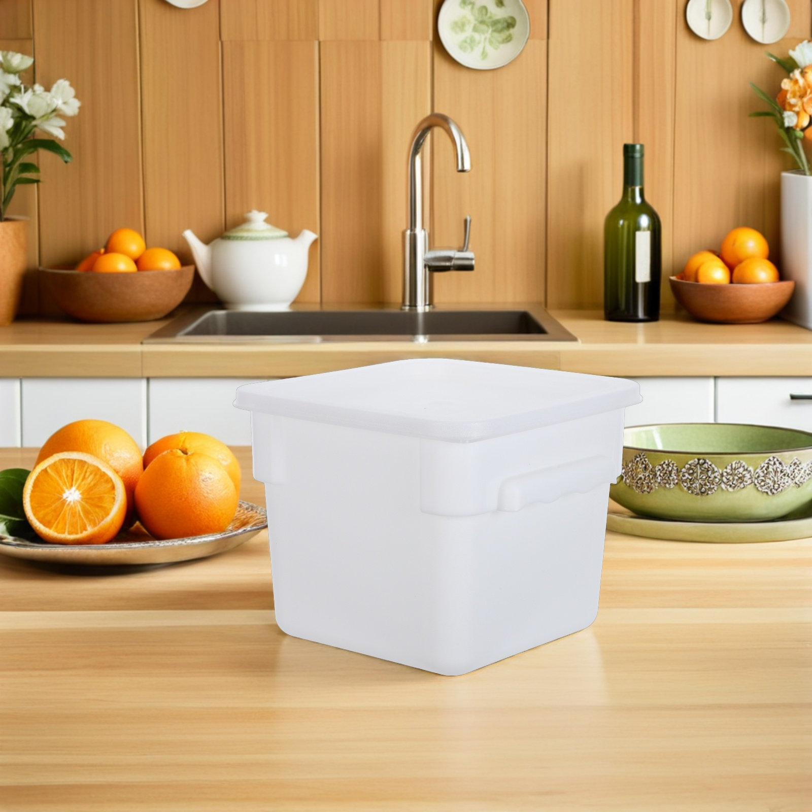 4L Stackable Rectangular White - Meal Prep Restaurant ulasan dan harga