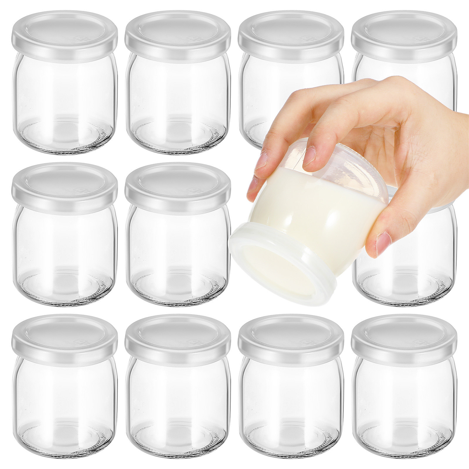 12Pcs Heat Resistant Glass Yog - Meal Prep Yogurt Cups ulasan dan harga