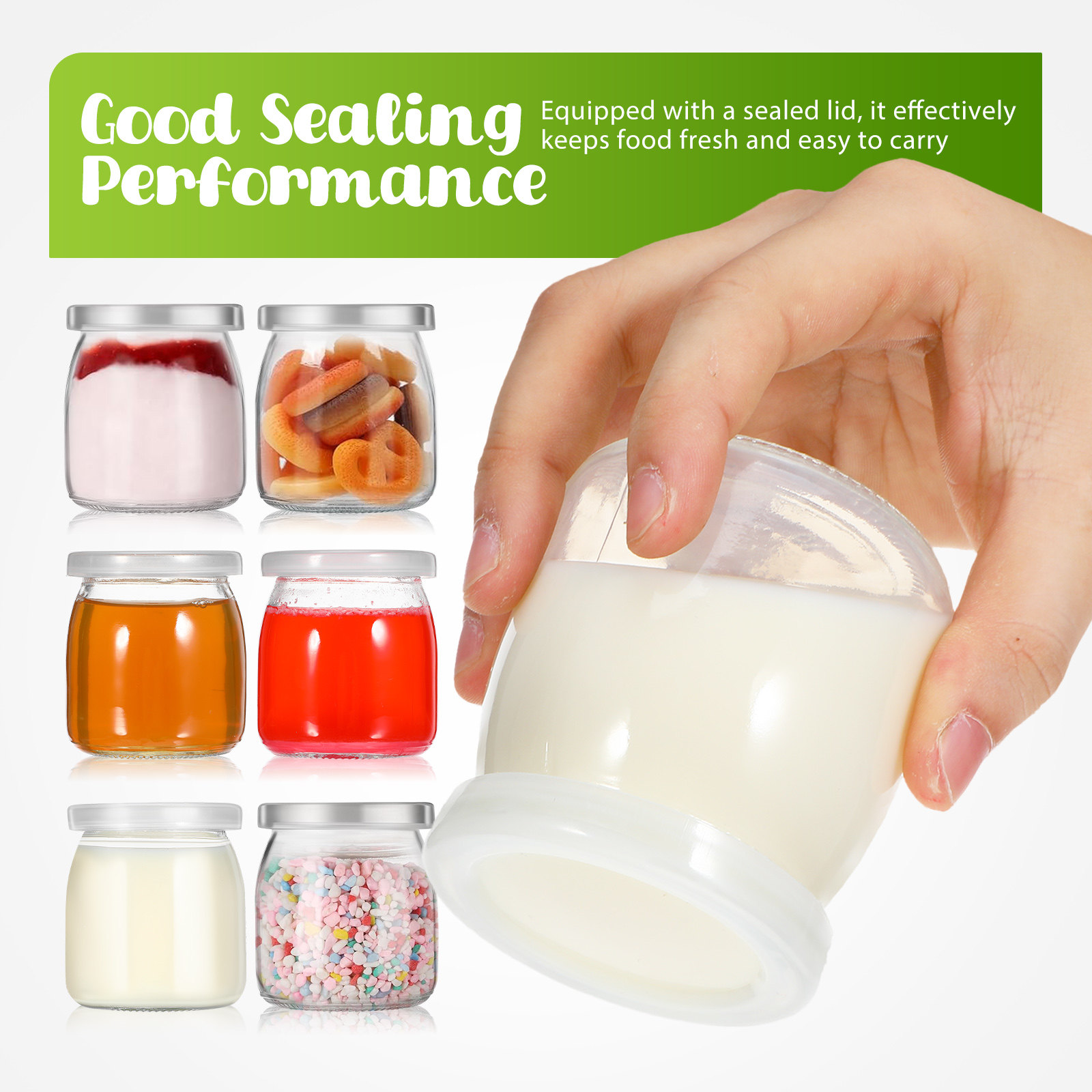 12Pcs Heat Resistant Glass Yog - Meal Prep Yogurt Cups ulasan dan harga