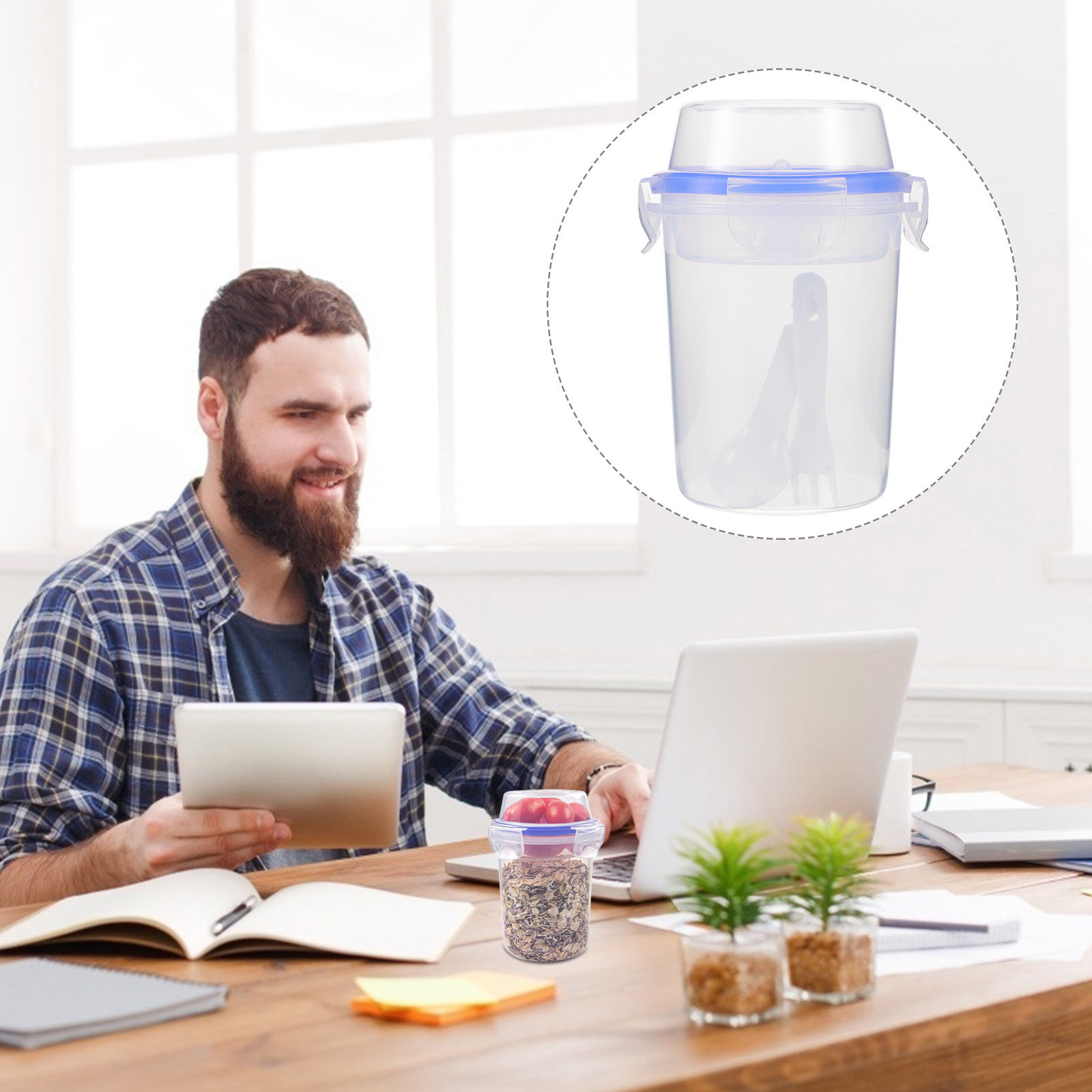 2Pcs Storage Containers Sealed - Meal Prep Yogurt Cups ulasan dan harga