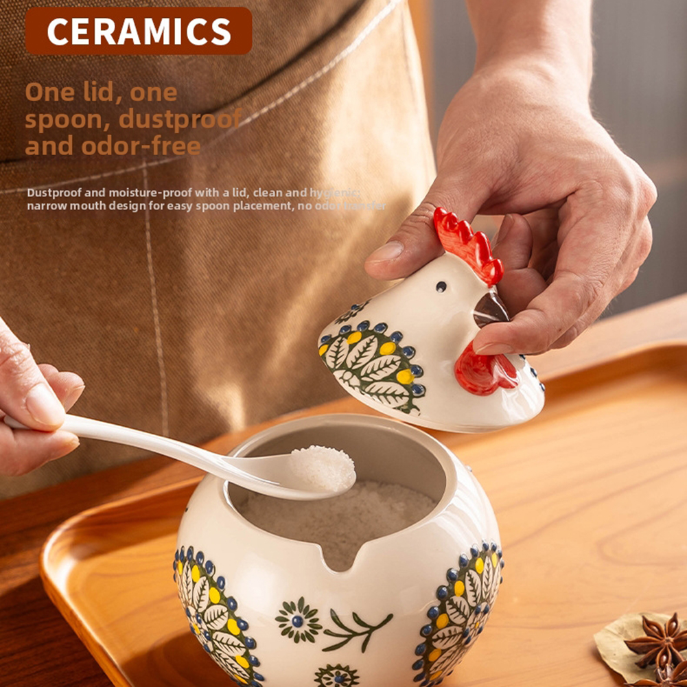 Cute Chicken Seasoning Jar Wit - Herb Keeper Bottle ulasan dan harga